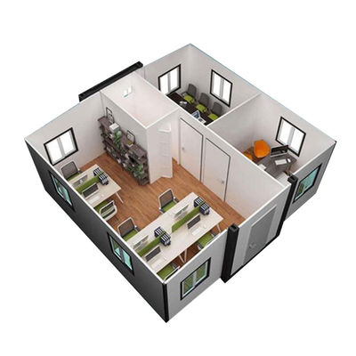 Constructions en acier de 20 pieds, maisons modulaires préfabriquées avec cadre galvanisé