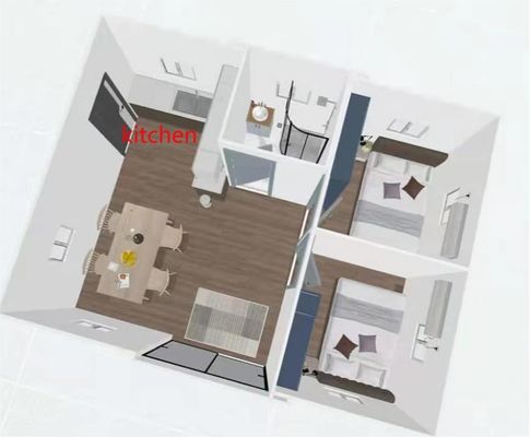 Constructions en acier de 20 pieds, maisons modulaires préfabriquées avec cadre galvanisé