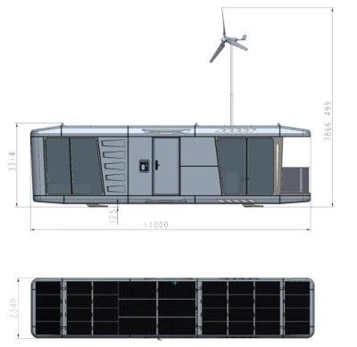 Maison préfabriquée en capsule spatiale avec structure en acier soudé