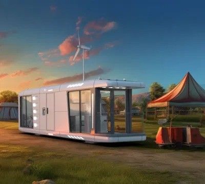 Maison préfabriquée en capsule spatiale avec structure en acier soudé