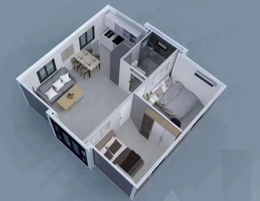 Plan de maison préfabriquée de 3 chambres pour la construction d'entrepôt