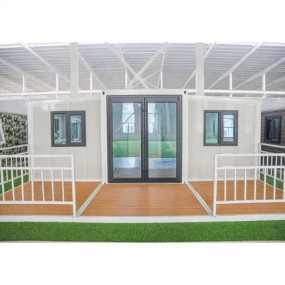 Maison de conteneur pliable à panneau sandwich pour atelier de couleur personnalisé