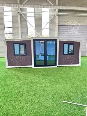 Maison de conteneur pliable à panneau sandwich pour atelier de couleur personnalisé