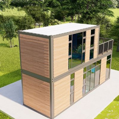 Maison de conteneurs préfabriquée abordable pour hôtel en blanc/gris/noir