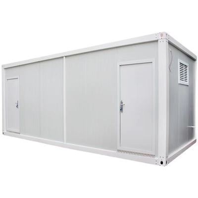 Container à emballage plat Container préfabriqué maison-bureau avec fenêtre coulissante en PVC