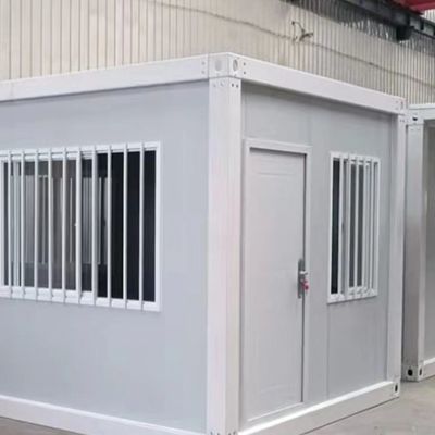Container à emballage plat Container préfabriqué maison-bureau avec fenêtre coulissante en PVC