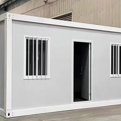 Container à emballage plat Container préfabriqué maison-bureau avec fenêtre coulissante en PVC