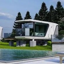 Maison de conteneurs pour une petite capsule spatiale moderne