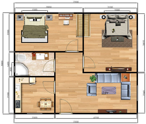 Des maisons mobiles pliantes de 20 pieds 3 en 1 parfaites pour les applications de cabine d'hôtel