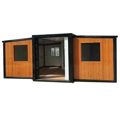 Protection de l'environnement 2 chambres préfabriquées maison de conteneurs extensible avec porte en acier