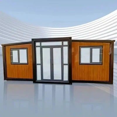 Protection de l'environnement 2 chambres préfabriquées maison de conteneurs extensible avec porte en acier