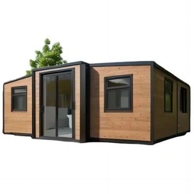 Protection de l'environnement 2 chambres préfabriquées maison de conteneurs extensible avec porte en acier