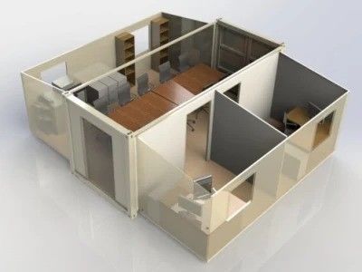 Maison de conteneurs de luxe avec un toit inclinable pliable