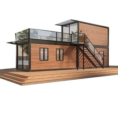 Immeuble de bureaux de luxe maison de conteneurs préfabriquée recyclable pour la vie familiale