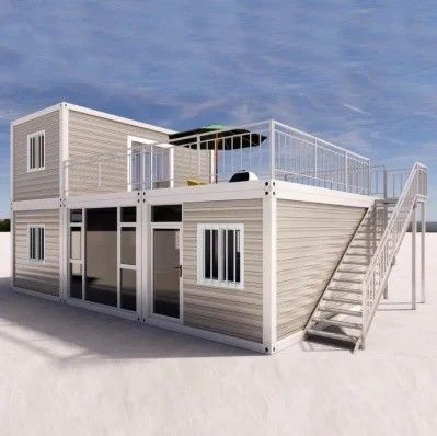 Immeuble de bureaux de luxe maison de conteneurs préfabriquée recyclable pour la vie familiale