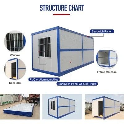 Maison de conteneurs multifonctionnelle avec conception pliante et fenêtre en aluminium