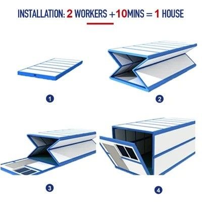 Maison de conteneurs multifonctionnelle avec conception pliante et fenêtre en aluminium