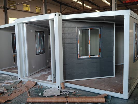 20 pieds préfabriqué portable petite maison pliable avec 3 chambres PVC fenêtre coulissante