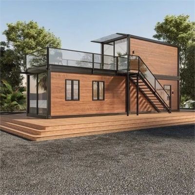Maison de conteneurs de structure en acier de design moderne pour une maison de vie préfabriquée de couleur personnalisée
