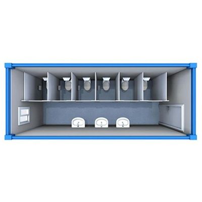 Maison de conteneurs à paquet plat de 20 pieds/40 pieds pour toilettes mobiles modulaires