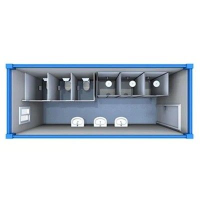 Maison de conteneurs en acier de 20 pieds/40 pieds/maison toilette mobile pour une vie modulaire abordable