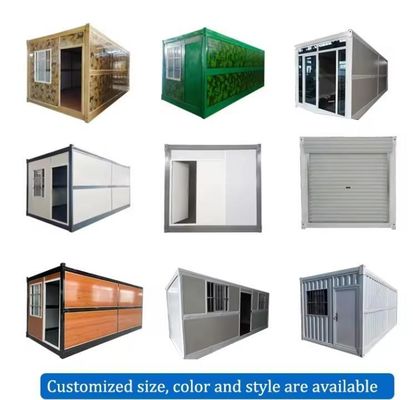 Porte en acier maison de conteneur pliable Paquet plat préfabriqué 20ft 40ft