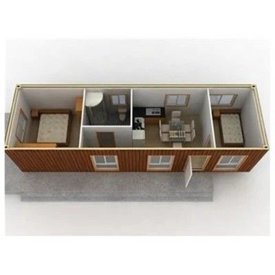 Maison de conteneurs mobile de 20 ou 40 pieds avec une structure en acier galvanisé personnalisée