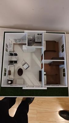 Maison de conteneurs préfabriquée moderne multifonctionnelle avec 2 chambres à coucher extensibles