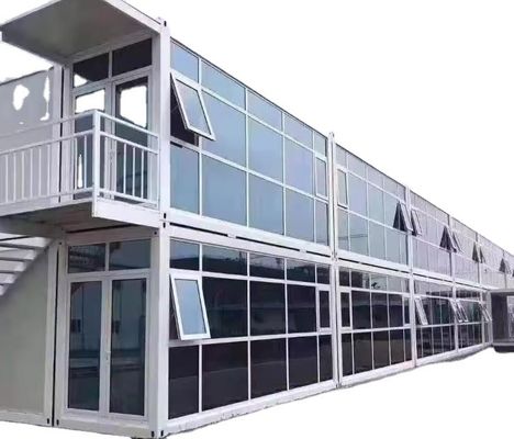 Container à paquet plat Porte en acier détachable Bureau mobile mur en verre modulaire Petite maison